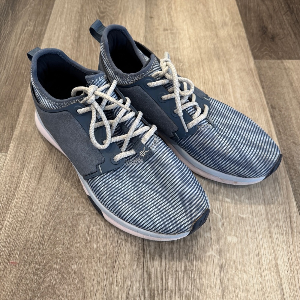 KURU Blue Striped Sneakers Women's 8 Wide Athletic Workout Running